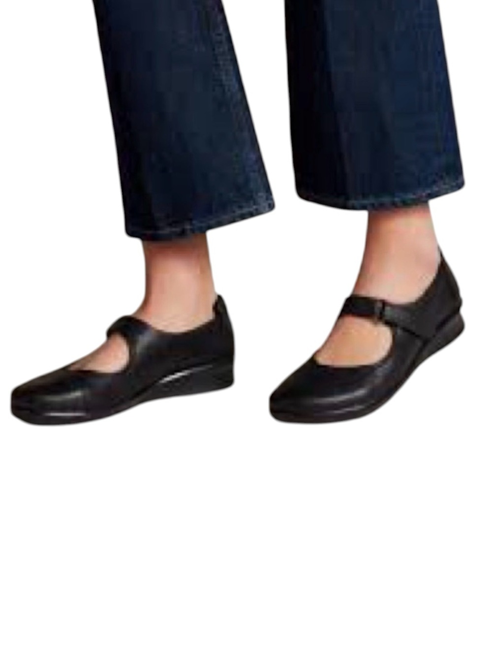 Clarks Hope Henley Womens Black Soft Leather Mary Jane Comfort Shoes Size 7.5